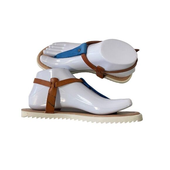 Barbara Barbieri Shoes Sandals Thong Blue Natural Italy 36 US 5.5 - Picture 3 of 5